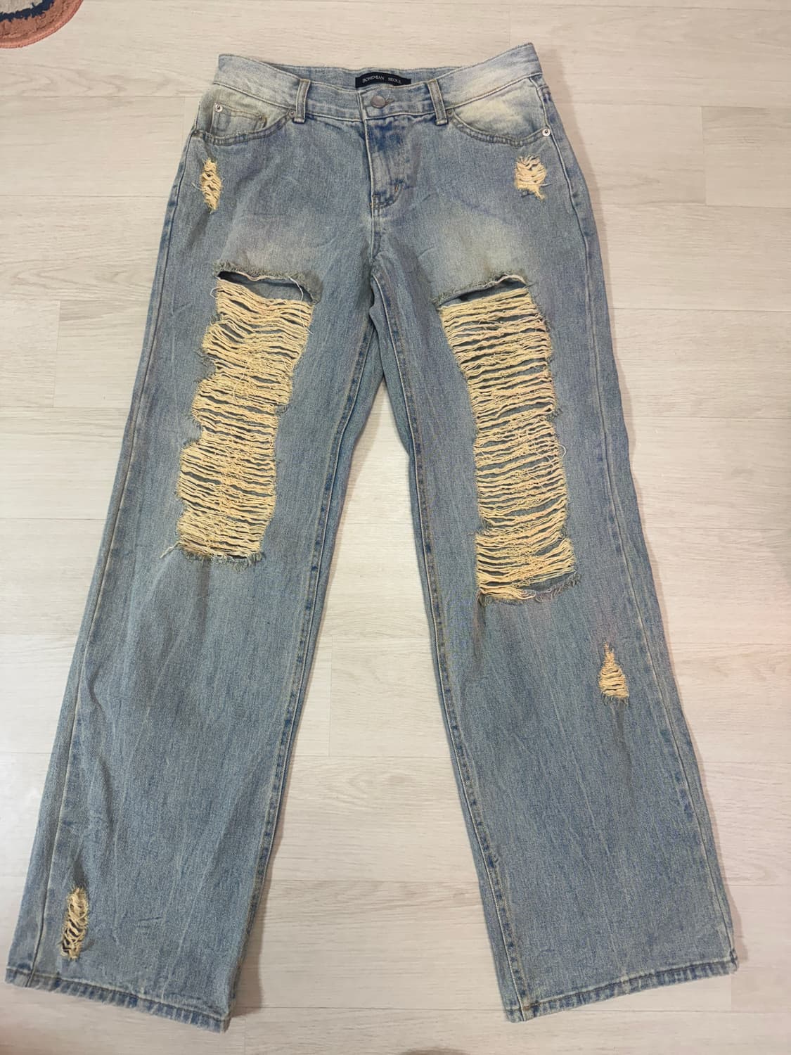 보헤미안서울 데미지 와이드 데님 상품이미지3