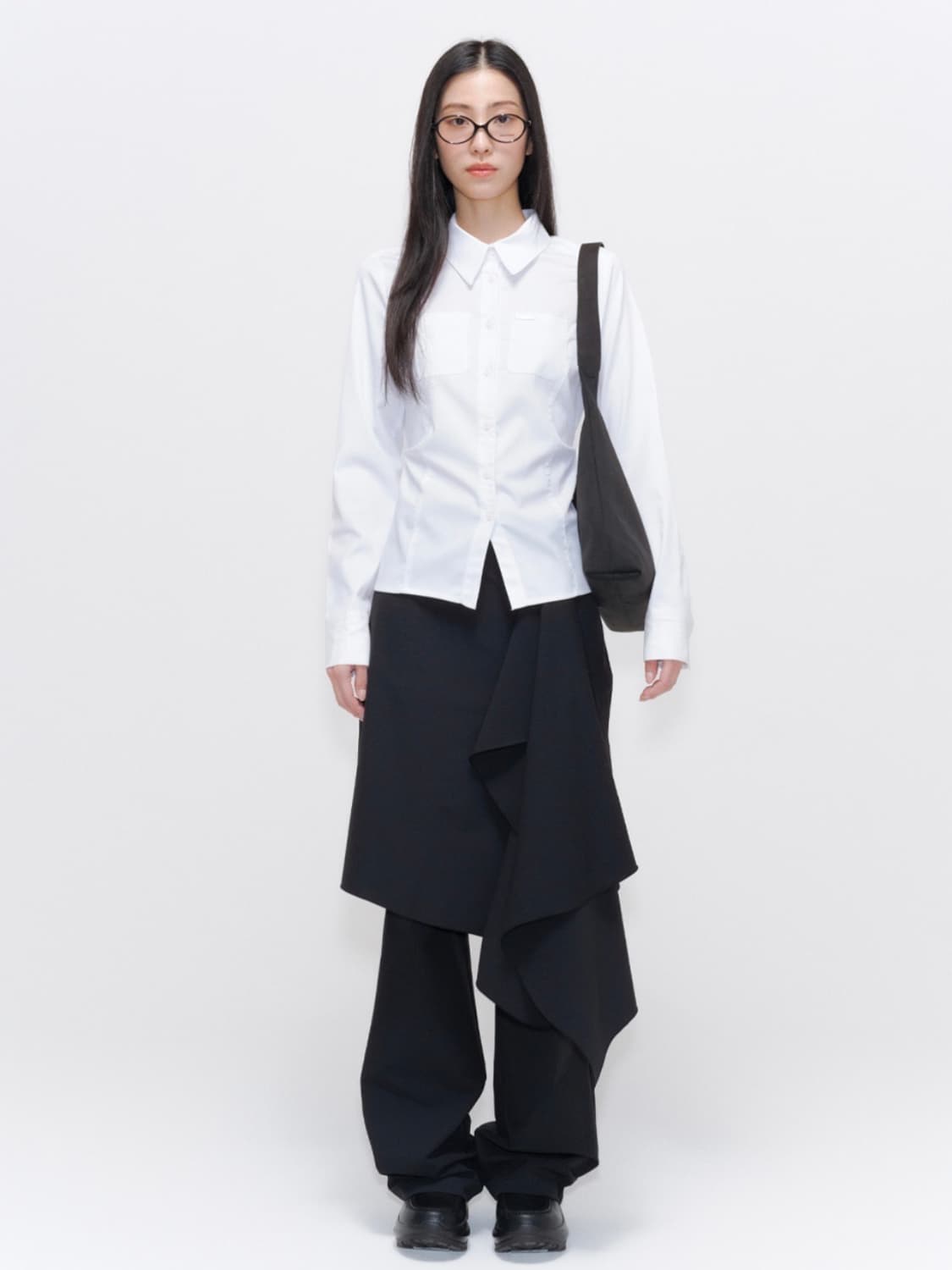 미세키서울 Draped midi skirt pants SET BLACK 상품이미지1
