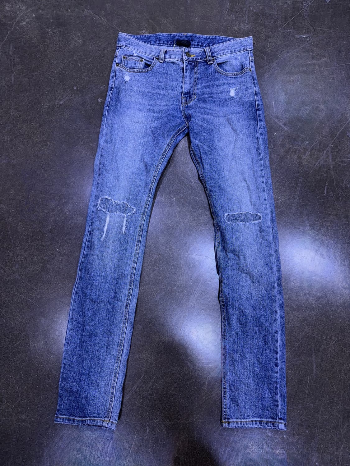 세인 슬림 스키니핏 빈티지 워싱 디스트로이드 데님팬츠 46 상품이미지1