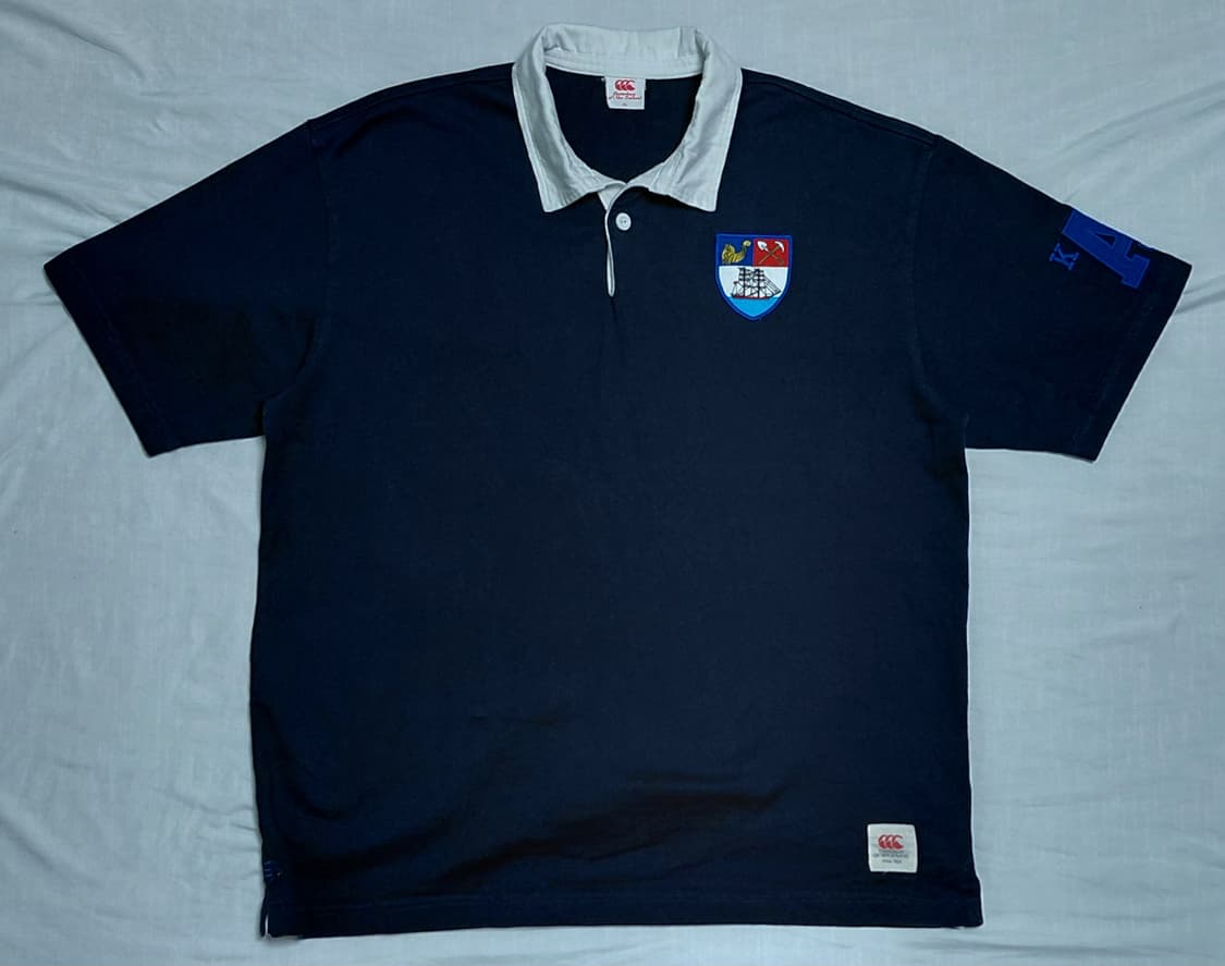 [XL] 캔터베리 오브 뉴질랜드 자수 패치 반팔 럭비 셔츠 (네이비) 상품이미지2