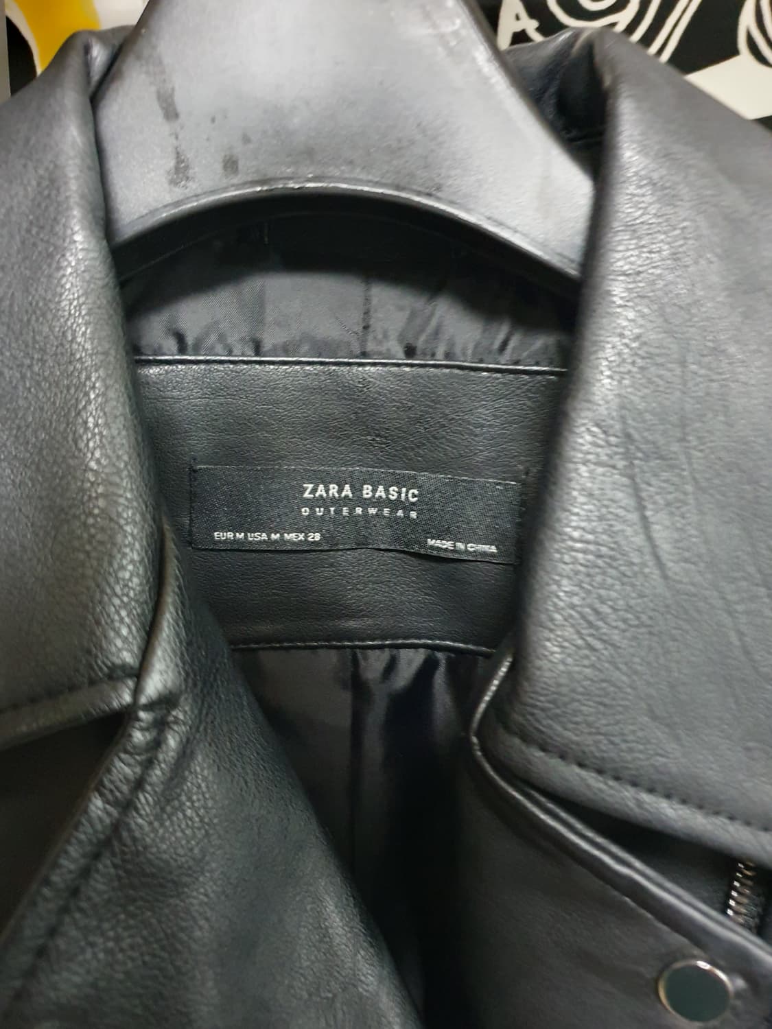 ZARA 자라 BASIC 블랙 가죽 자켓 M 상품이미지4