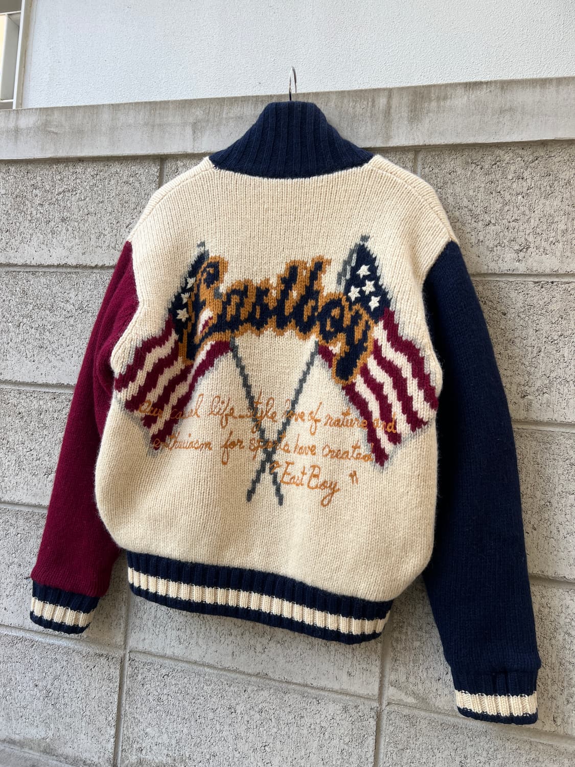 1990s EASTBOY KNIT ZIP UP BOMBER 니트울봄버 상품이미지9