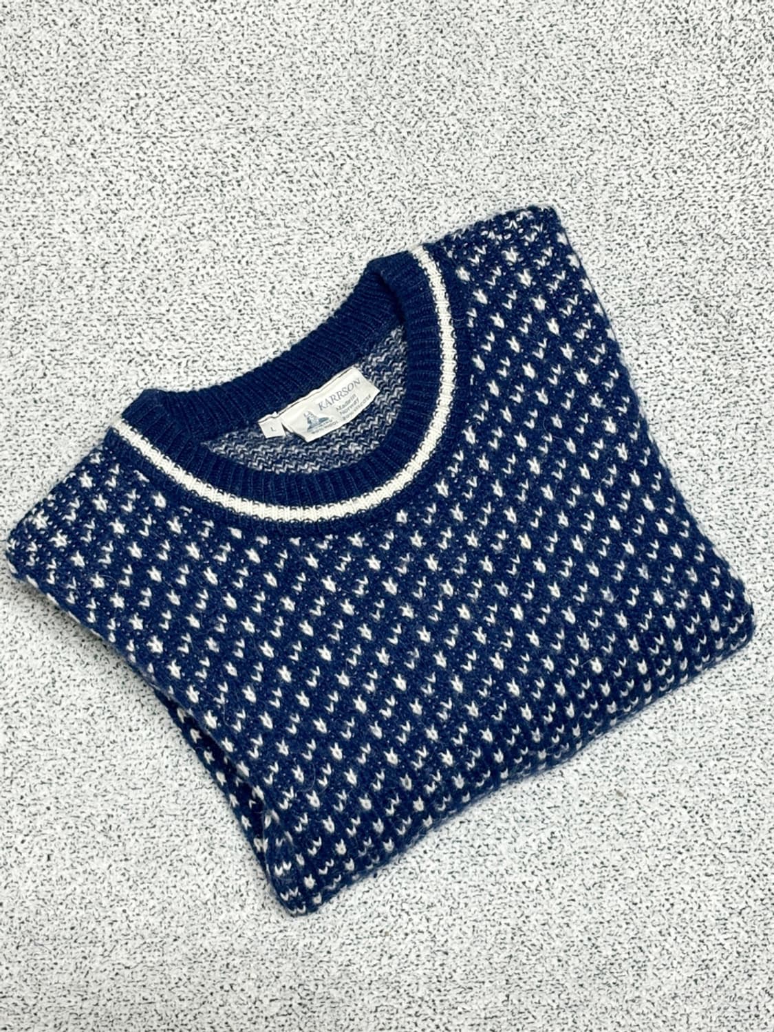 80s 빈티지 THE VIKING KARRSON 버드아이 피셔맨 니트 상품이미지2