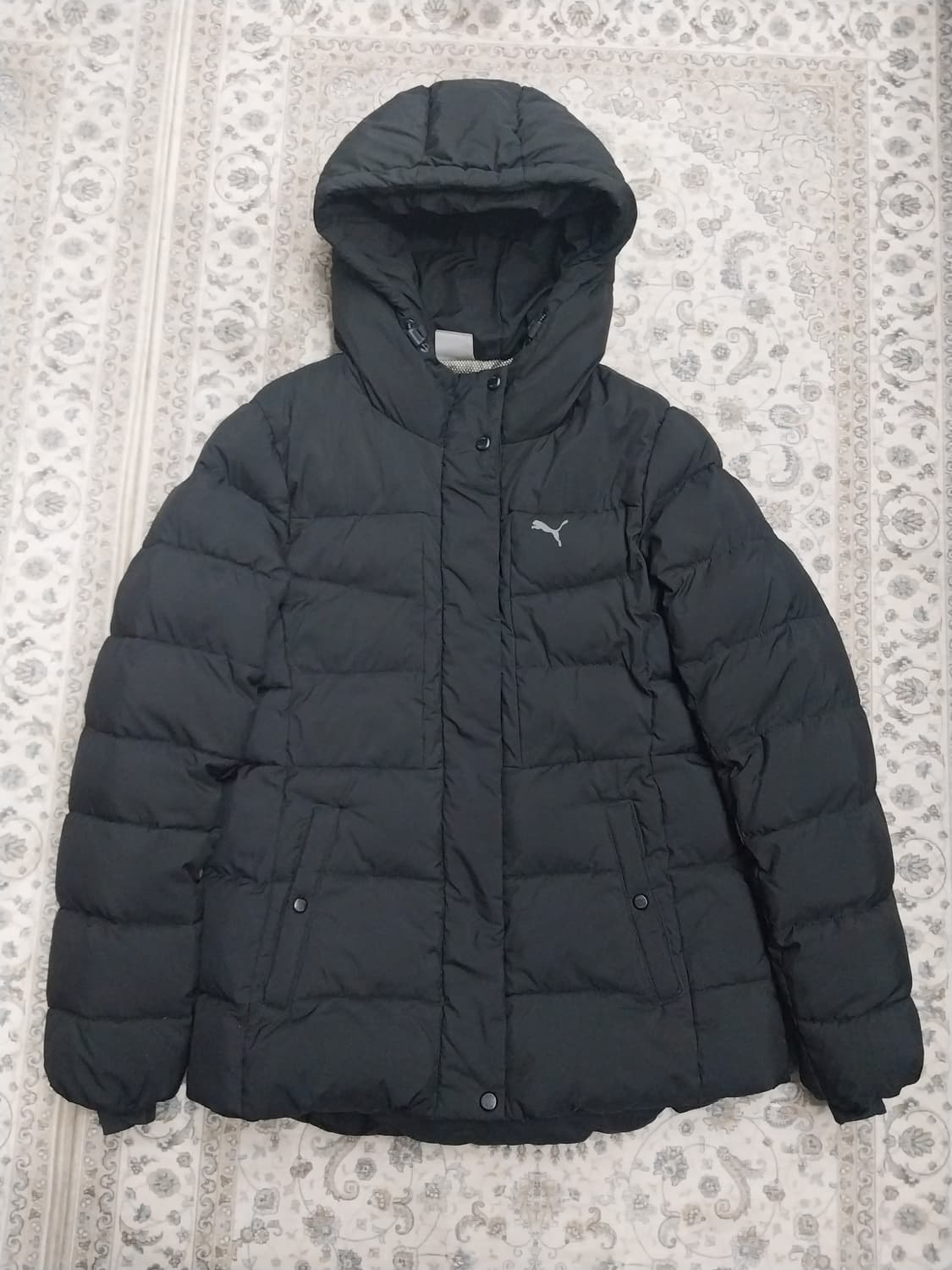 푸마 블랙 후드 패딩 점퍼 L 상품이미지1
