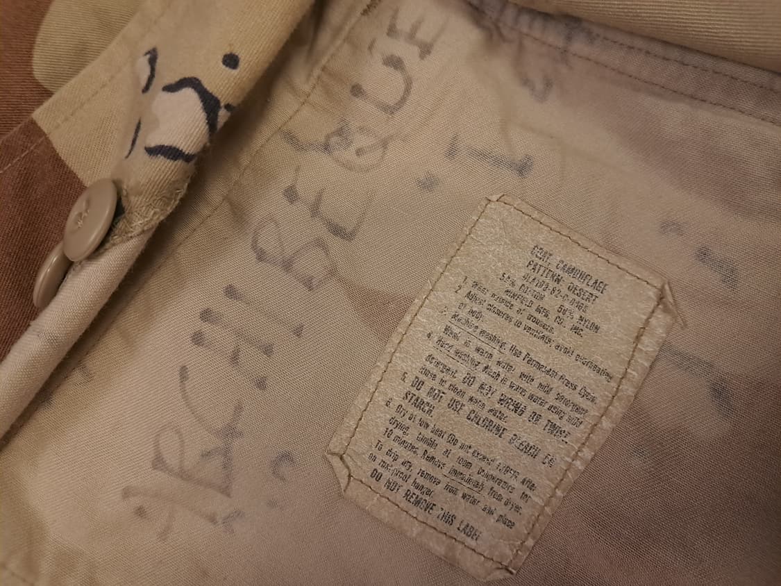 오리지날 90's 미군 걸프전  미해병대 사막육색 BDU 셋트 상품이미지4