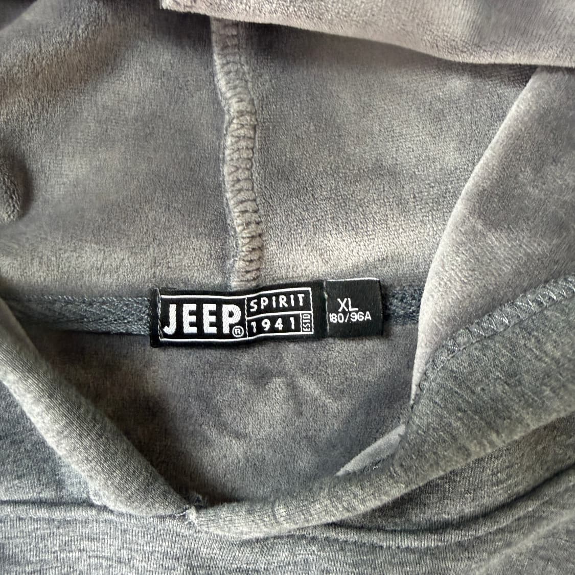 지프 Jeep 스피릿 그레이 도트로고 기모 후드티 XL 상품이미지4