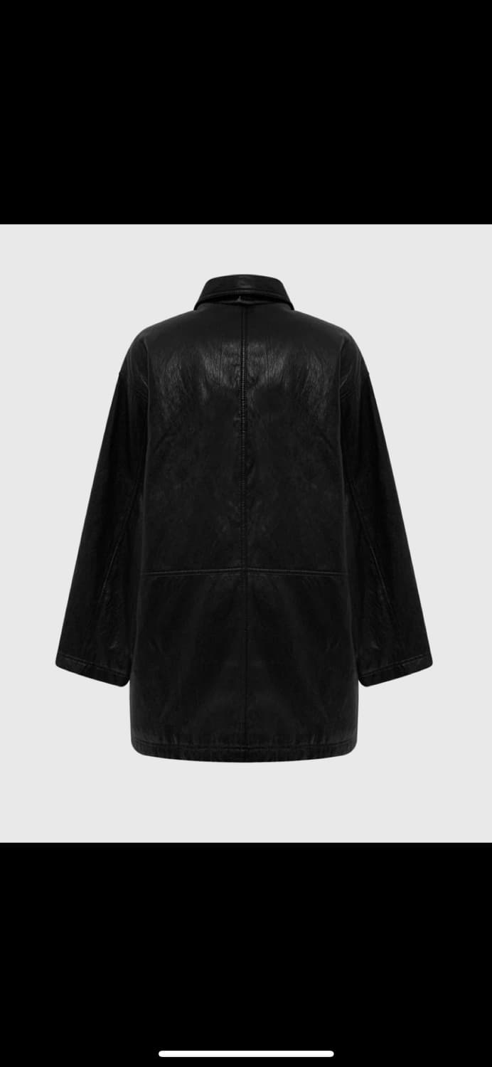 메이비베이비 블랙 레더 오버핏 자켓, 가죽자켓 상품이미지6