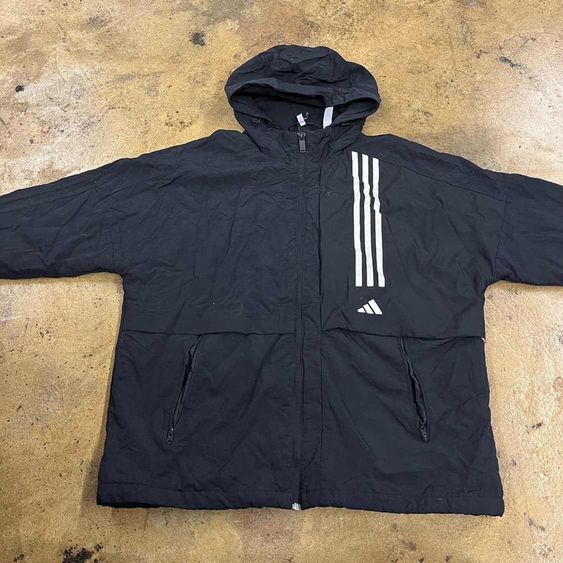 [정품/2XL] 아디다스 삼선 후드 바람막이 블랙 b17 상품이미지3