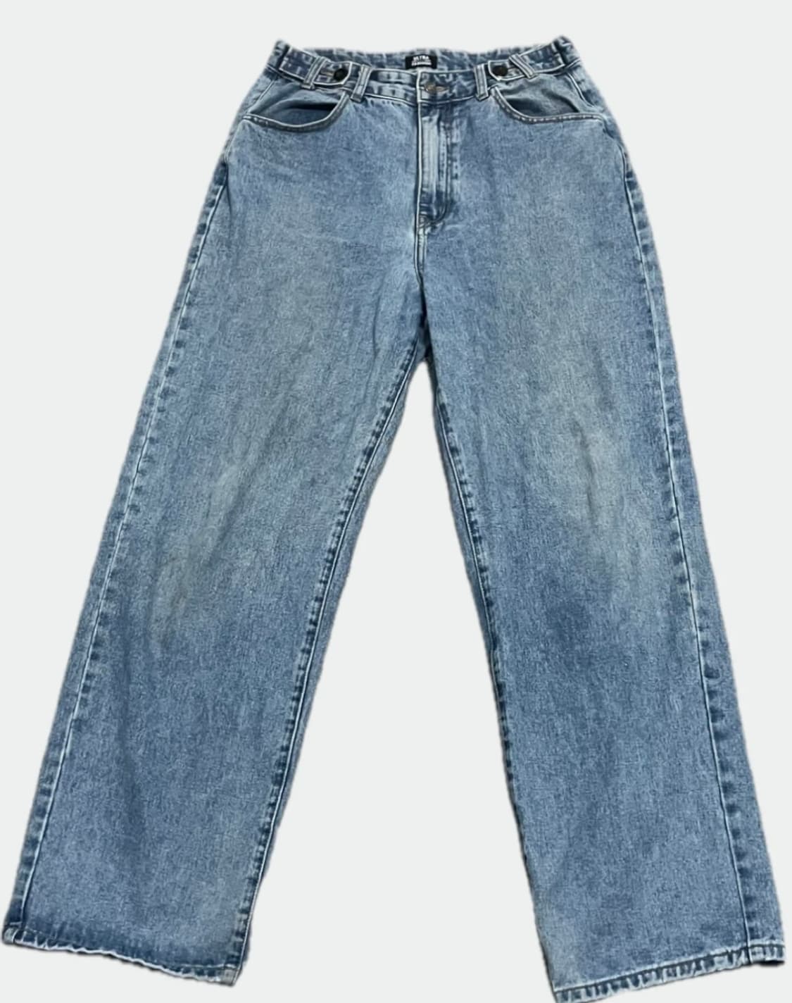(ULTRA FASHION)버클 디테일 와이드 데님 팬츠 L 상품이미지3