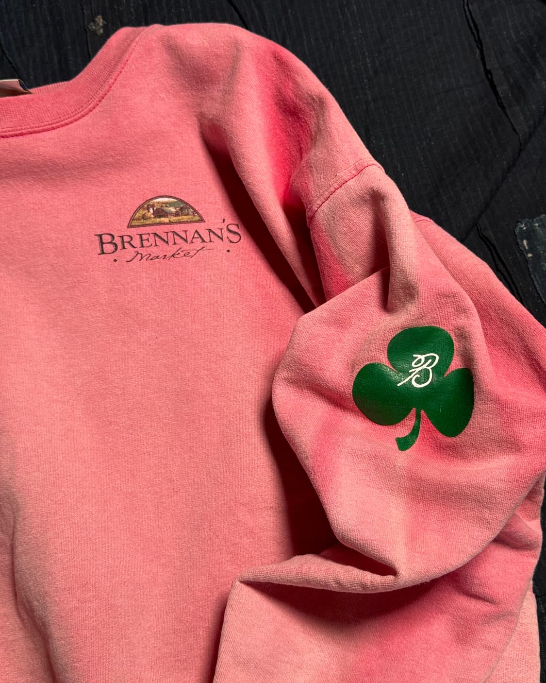 90‘s 헤인즈 Brennan's 그래픽 패디드 스웻셔츠 L(42-44) 상품이미지4