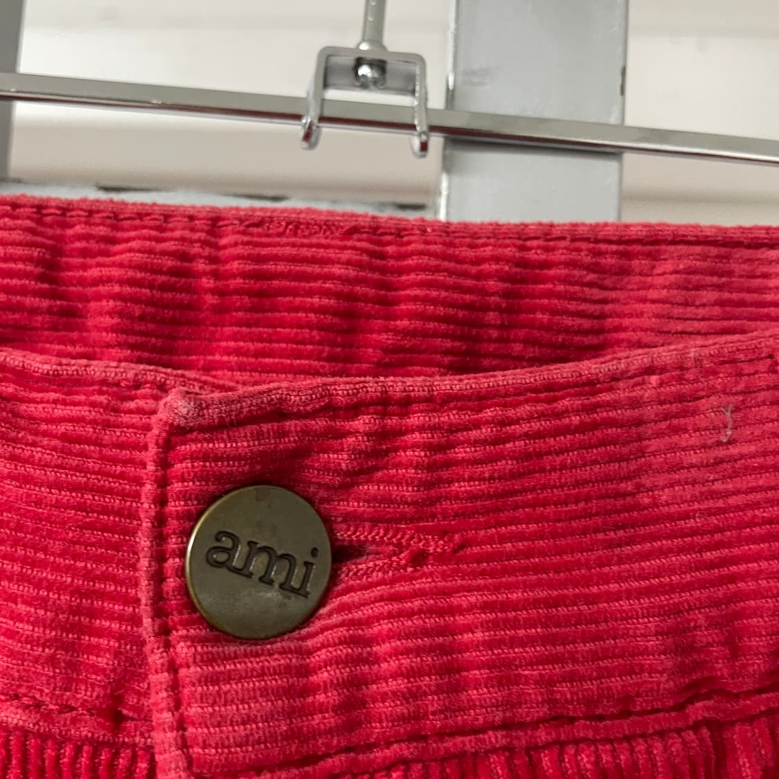 AMI 아미 코듀로이 팬츠 레드 M 상품이미지6