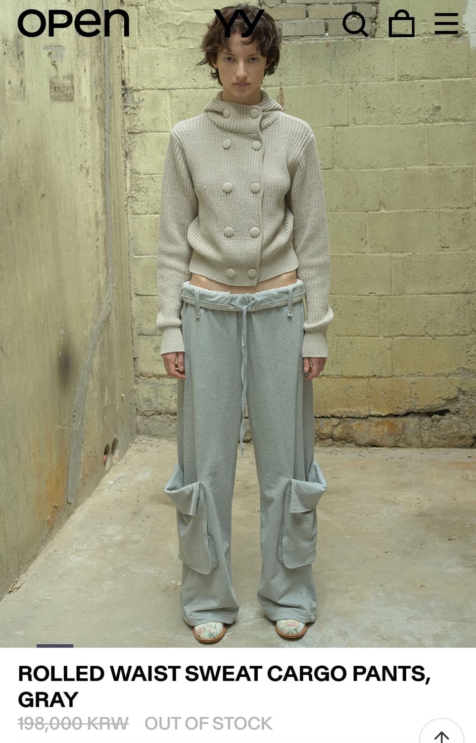 오픈와이와이 ROLLED WAIST SWEAT CARGO PANTS 상품이미지2