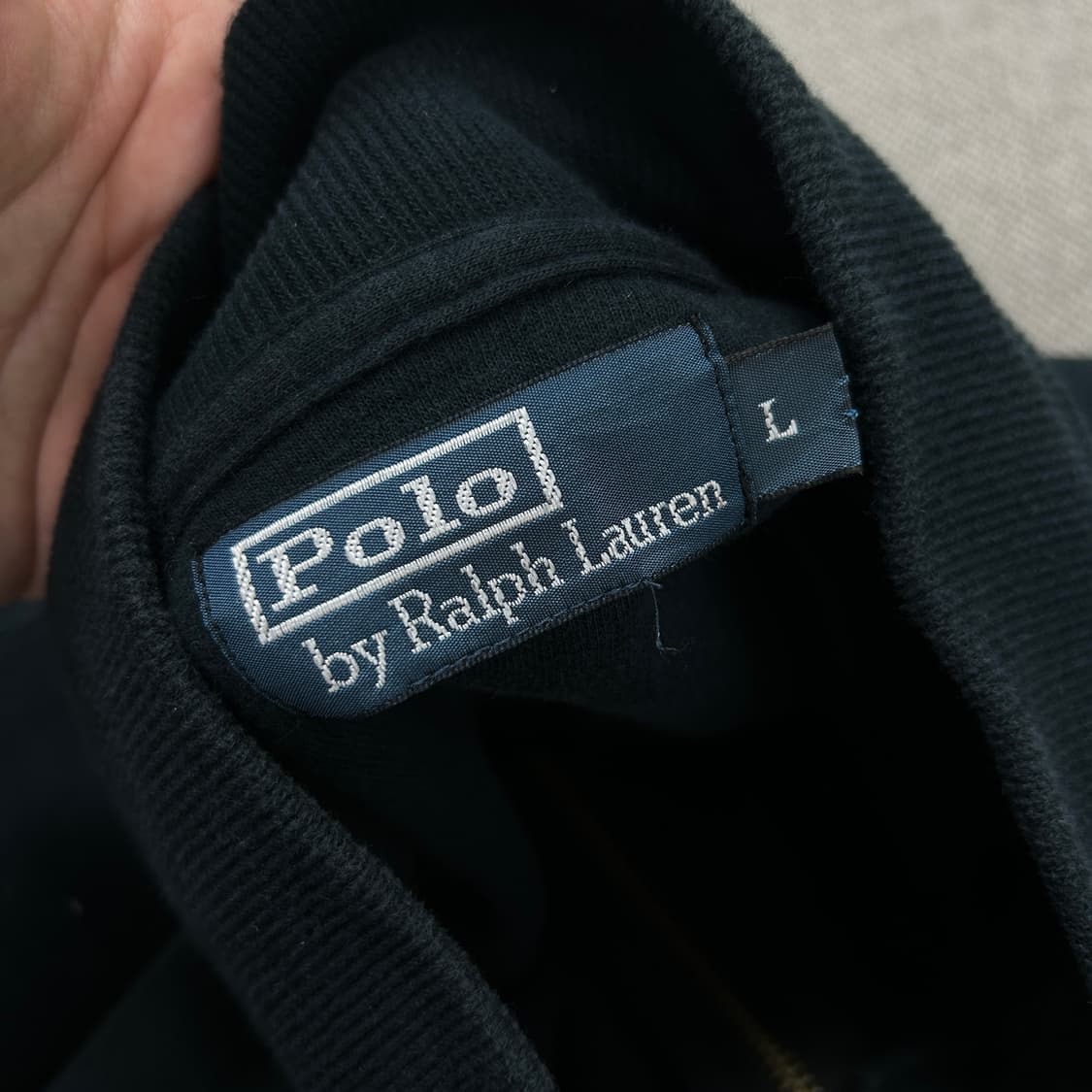 폴로 블랙 코튼 니트집업(L) 상품이미지2