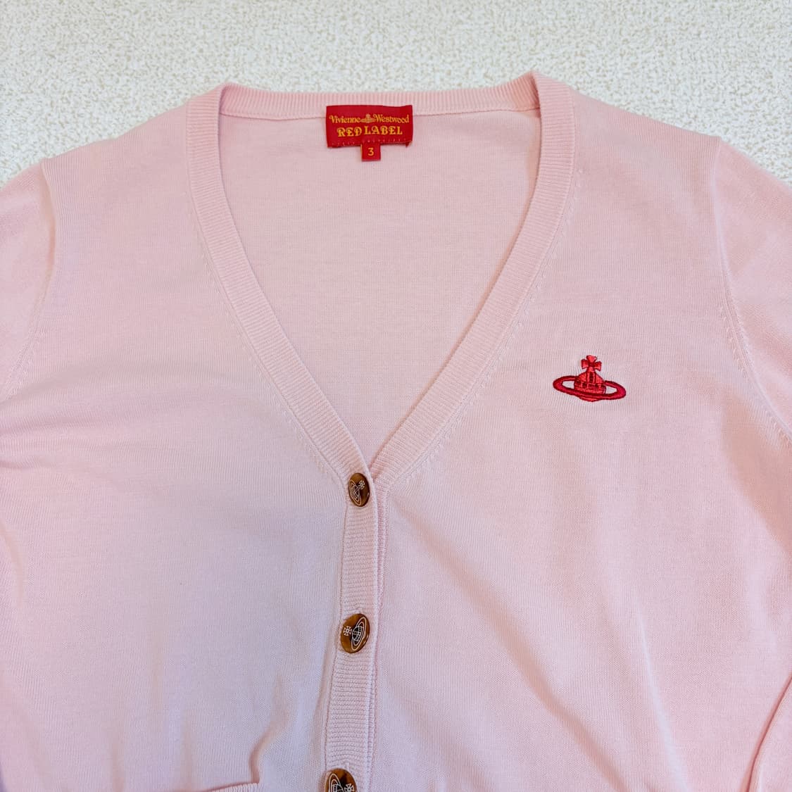 비비안웨스트우드 베이비핑크 가디건 상품이미지2
