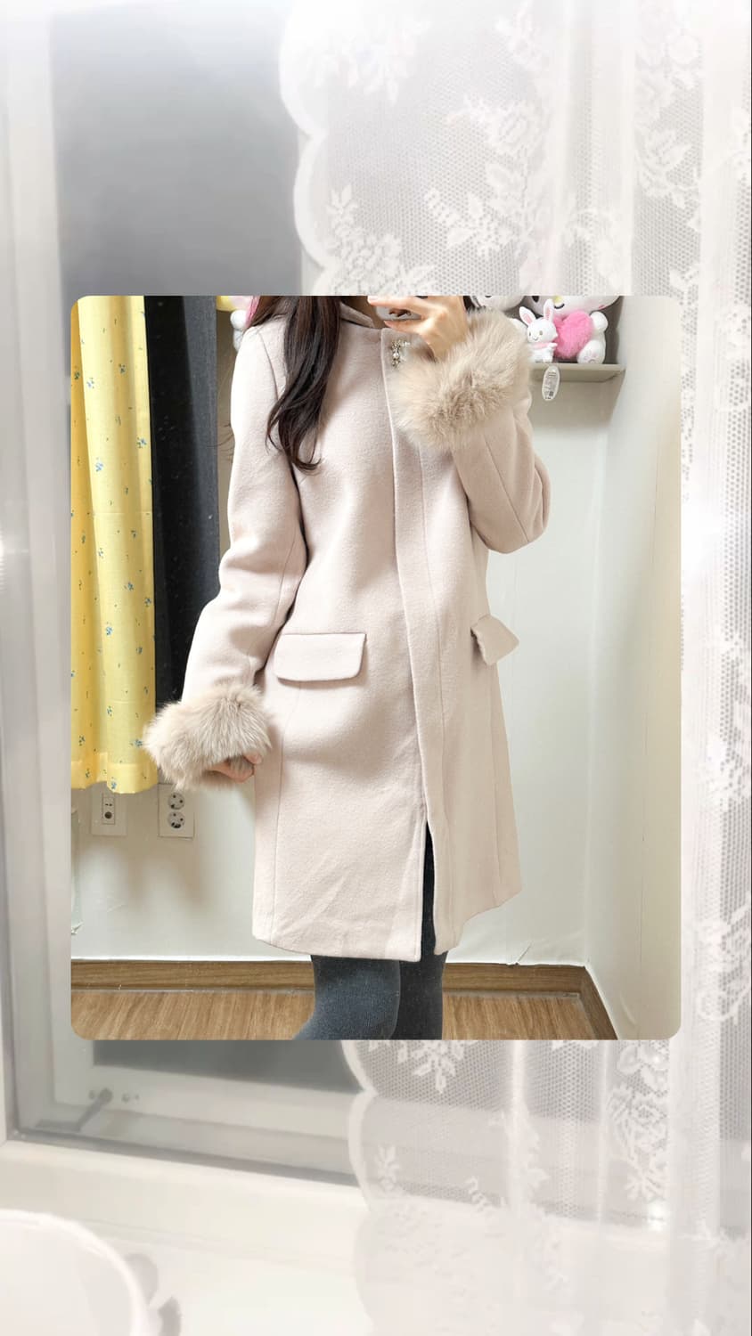 빈티지 핑크 퍼 보석 코트 히메갸루 로걀 라떼 이시하라사토미 일브 모리걸 상품이미지1