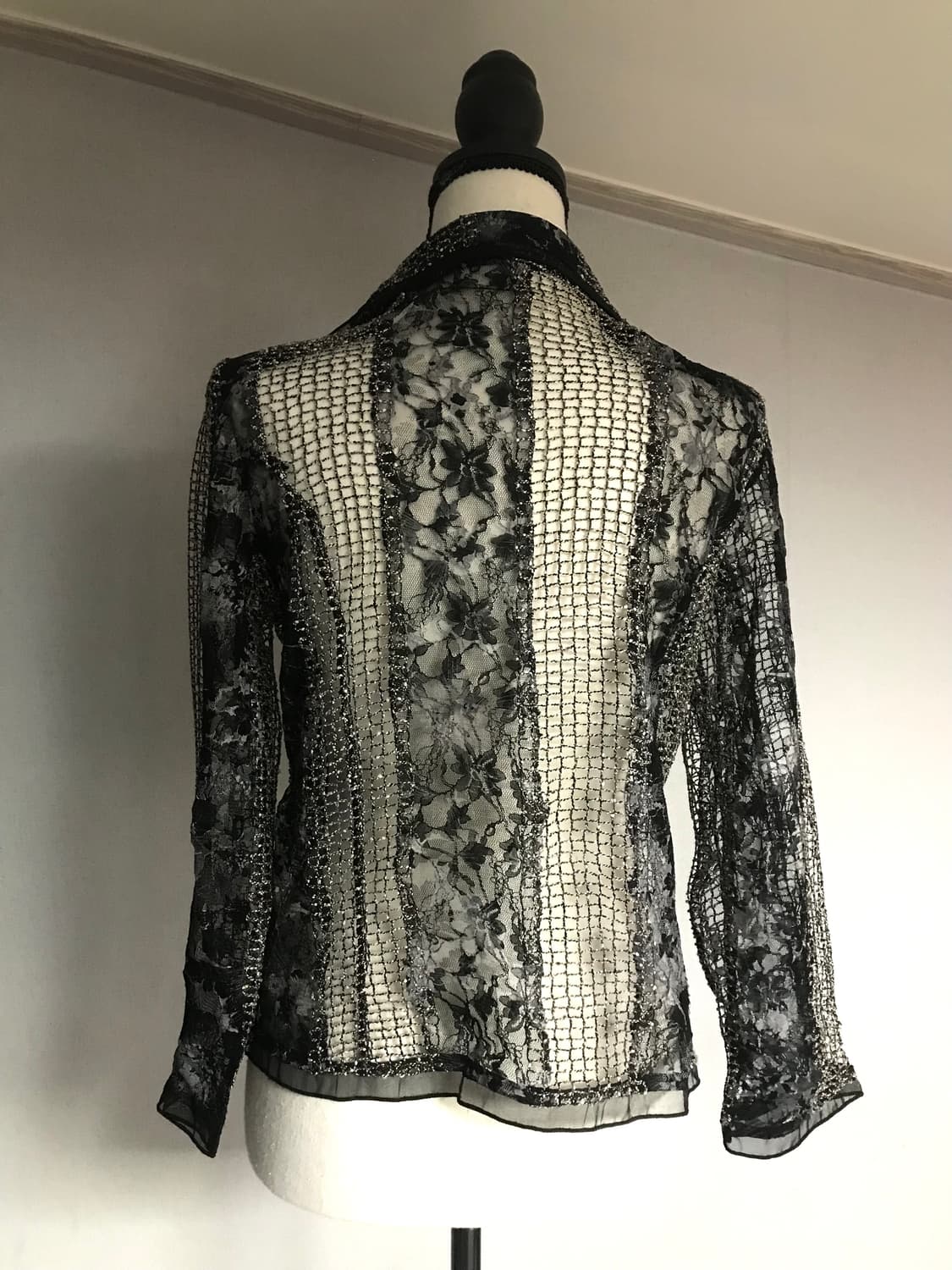 Lace Metallic Net Tailored Jacket 상품이미지3