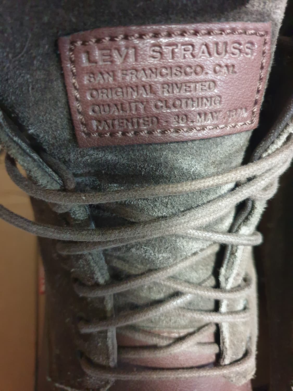 (빈티지)리바이스 STRAUSS 스웨이드배색 가죽 앵클부츠 브라운 270 상품이미지5