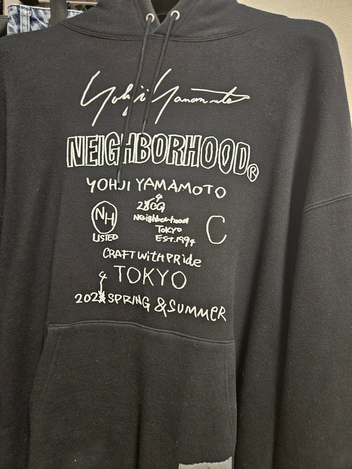 요지야마모토 x 네이버후드 후드티 블랙 상품이미지1