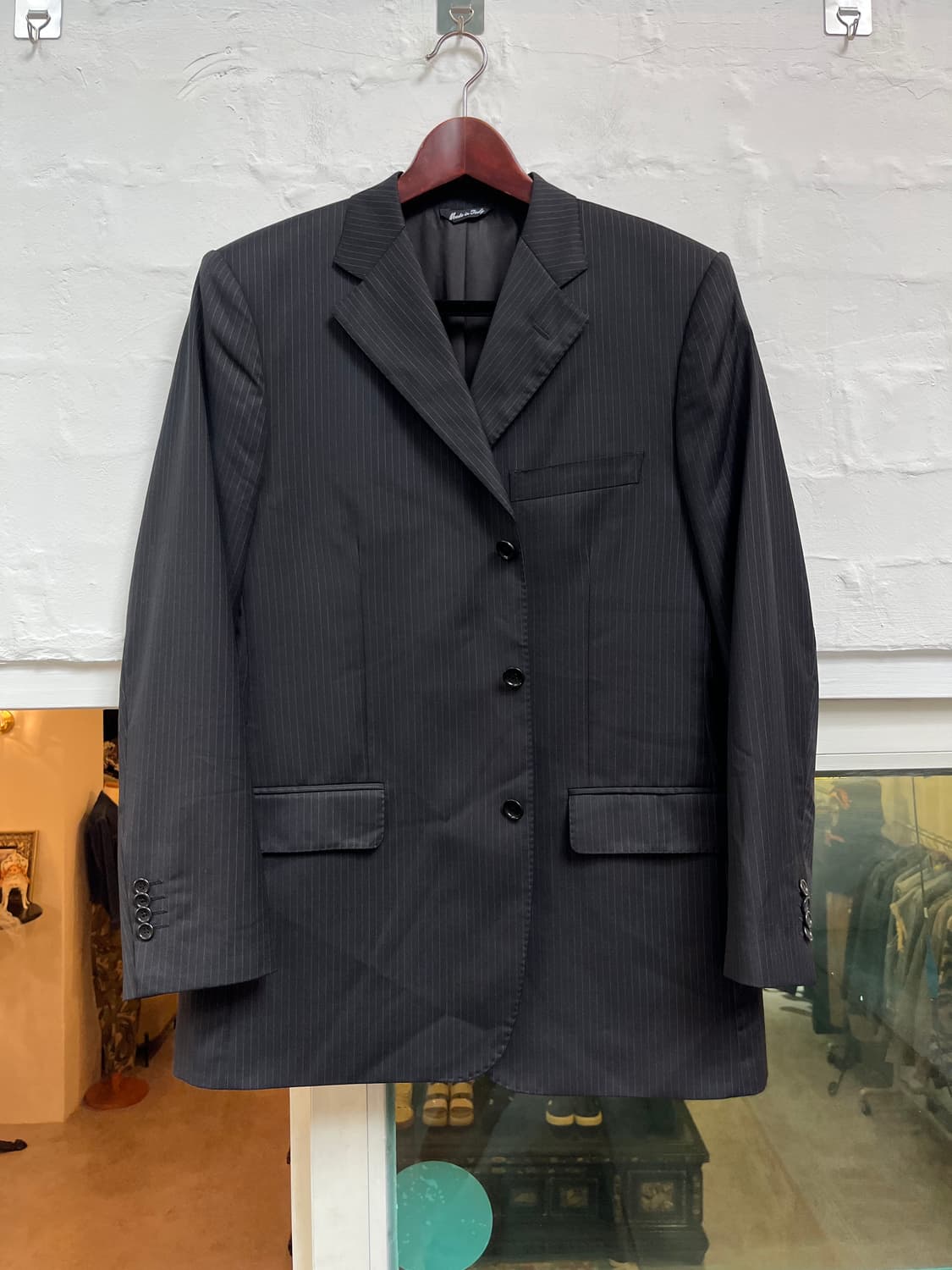 Zegna 블랙 남성 스트라이프 블레이저 42 상품이미지1