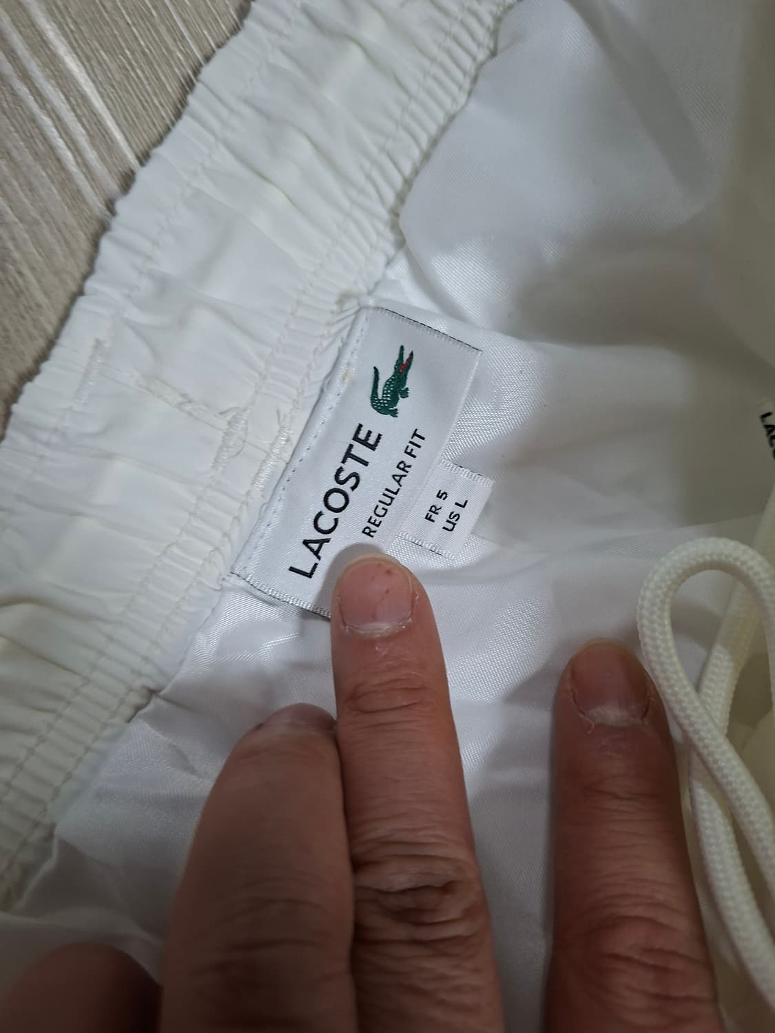 라코스테 나일론 팬츠 화이트 38인치 상품이미지2