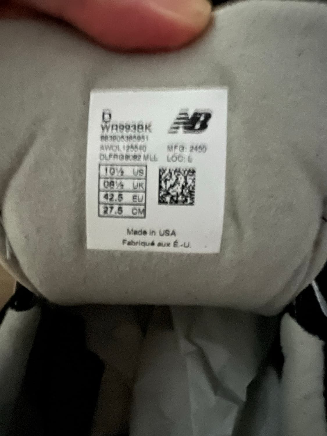 뉴발란스 993블랙 w10.5=M9 270 와이드핏 상품이미지2