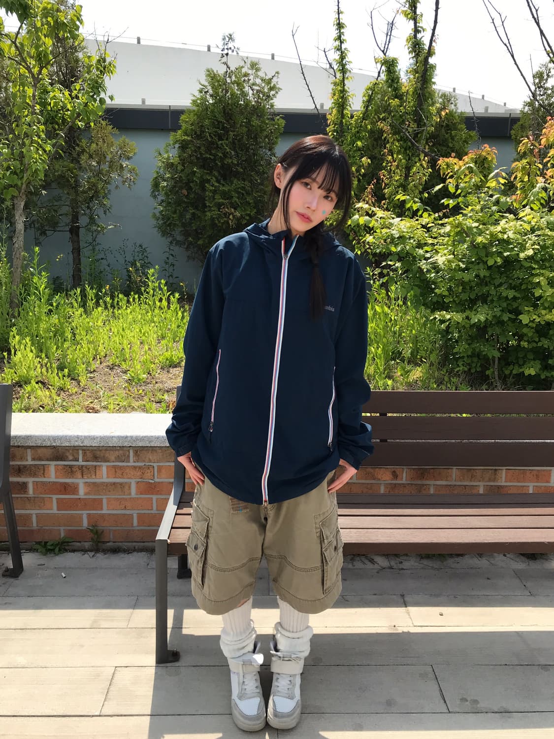 Columbia Navy Hooded Windbreaker 상품이미지1