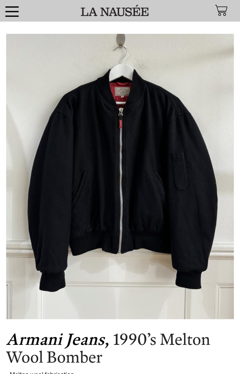 아르마니 진스 90s 울 봄버  상품이미지1