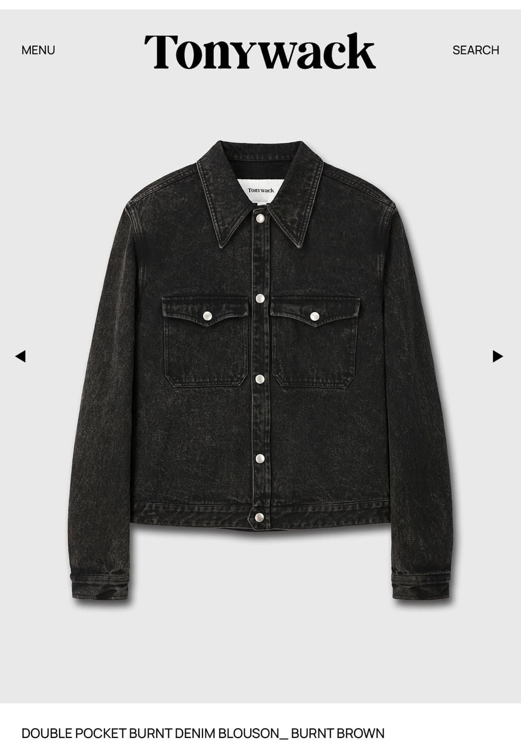 (L) 토니웩 더블 포켓 번트 데님 블루종 크롭 자켓 판매 상품이미지8