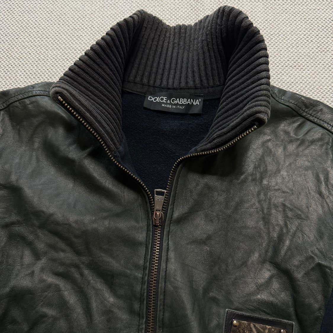 돌체앤가바나 가죽 니트 집업 자켓 상품이미지5