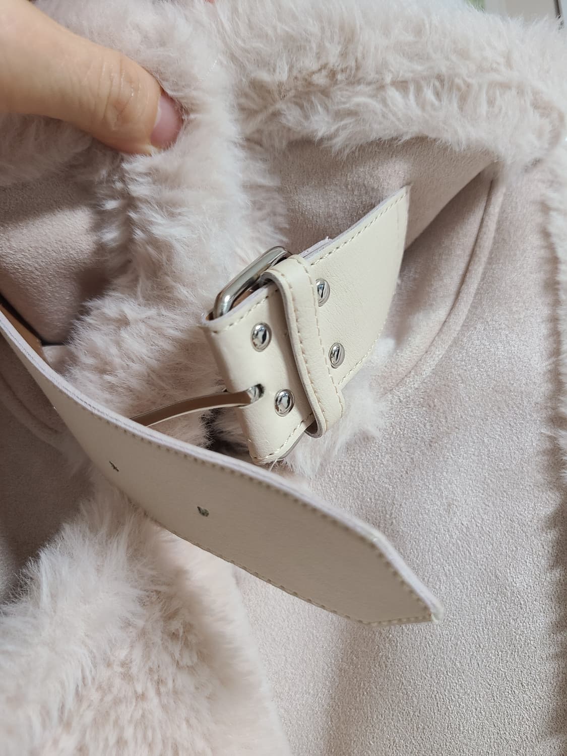 Soup 핑크베이지 무스탕 상품이미지3