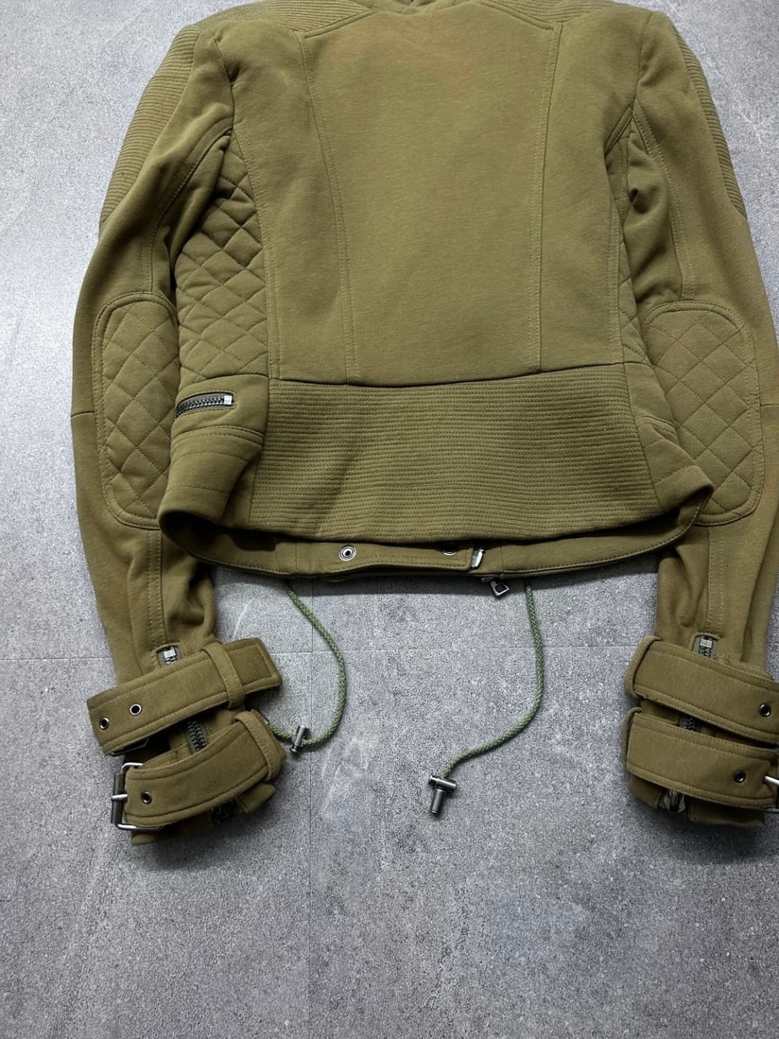 나폴레옹 더블 짚 퀼팅 판넬 사선 자켓 상품이미지6