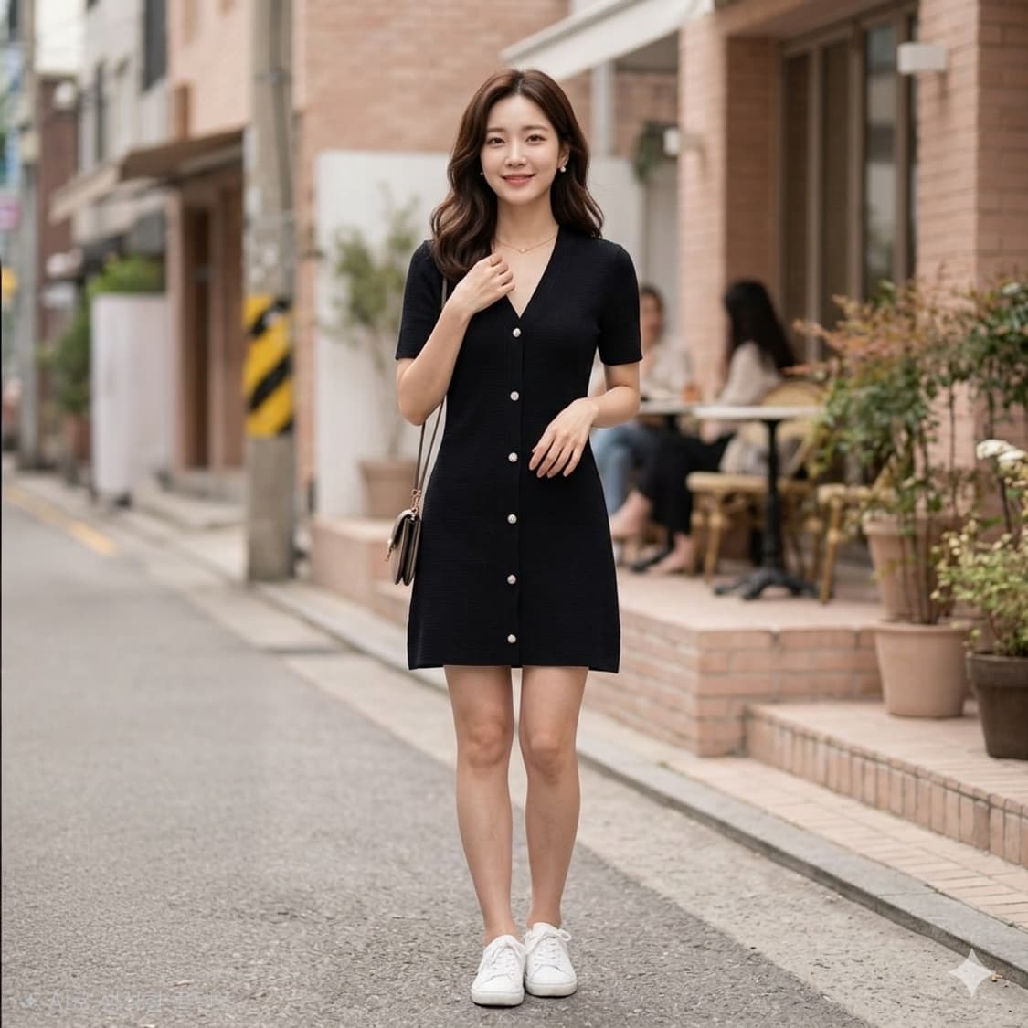 마쥬(Maje) 진주 버튼 니트 원피스 상품이미지1