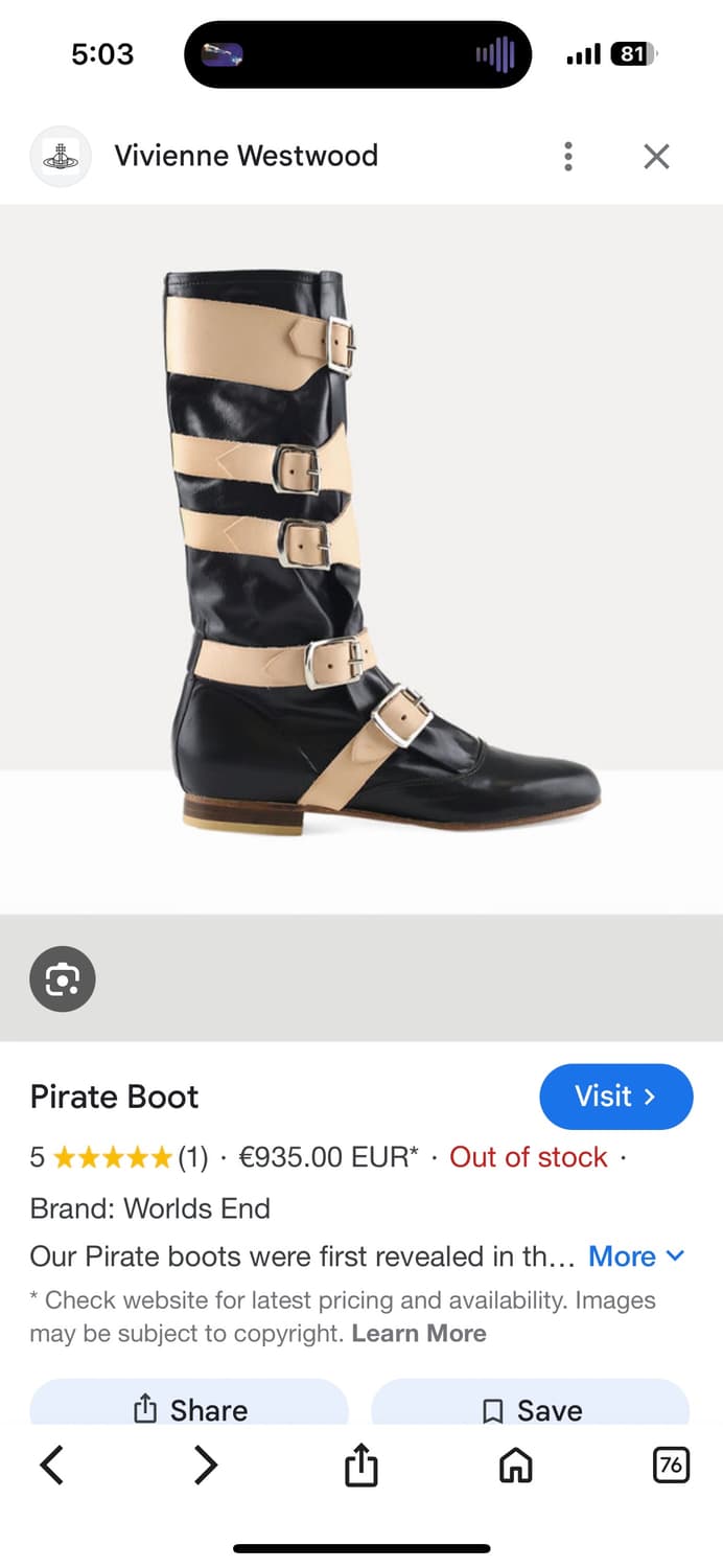 비비안 웨스트우드 파이렛 부츠 pirate 파일럿 상품이미지6