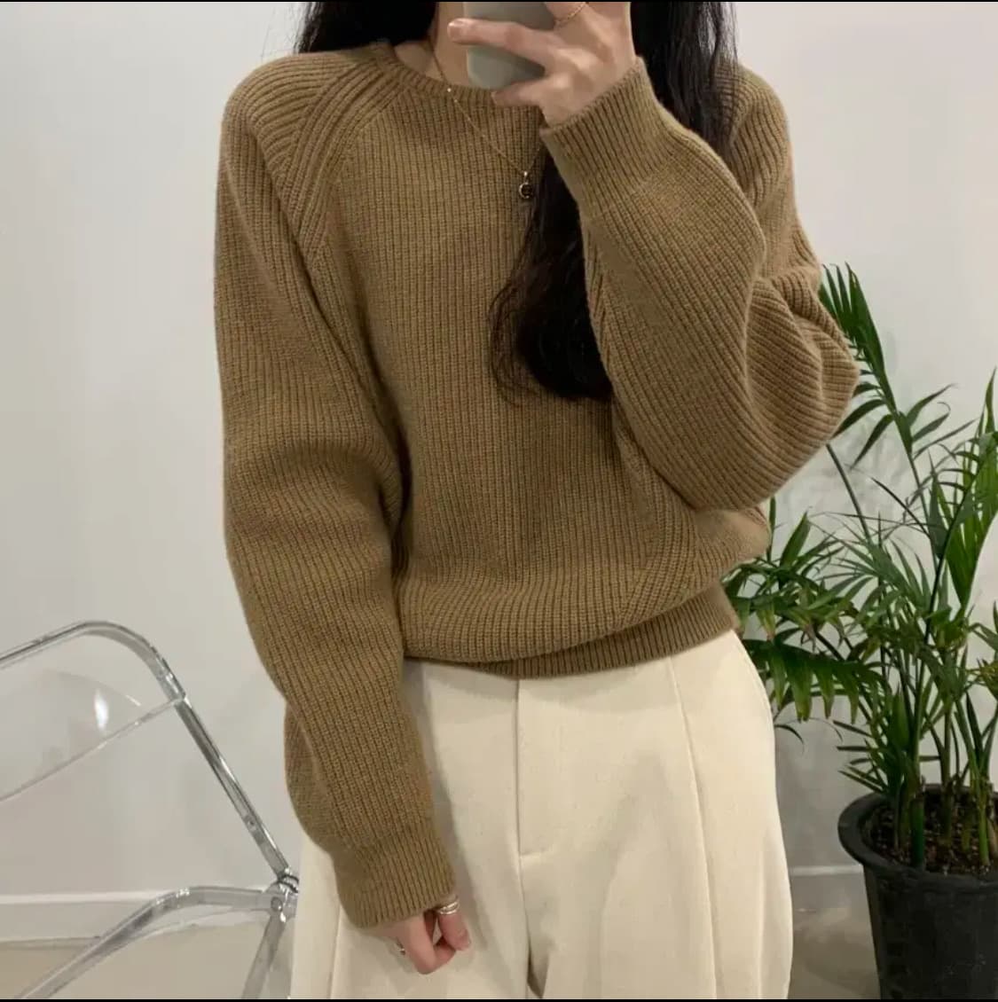 코모드 브라운 나그랑 울 니트 상품이미지1