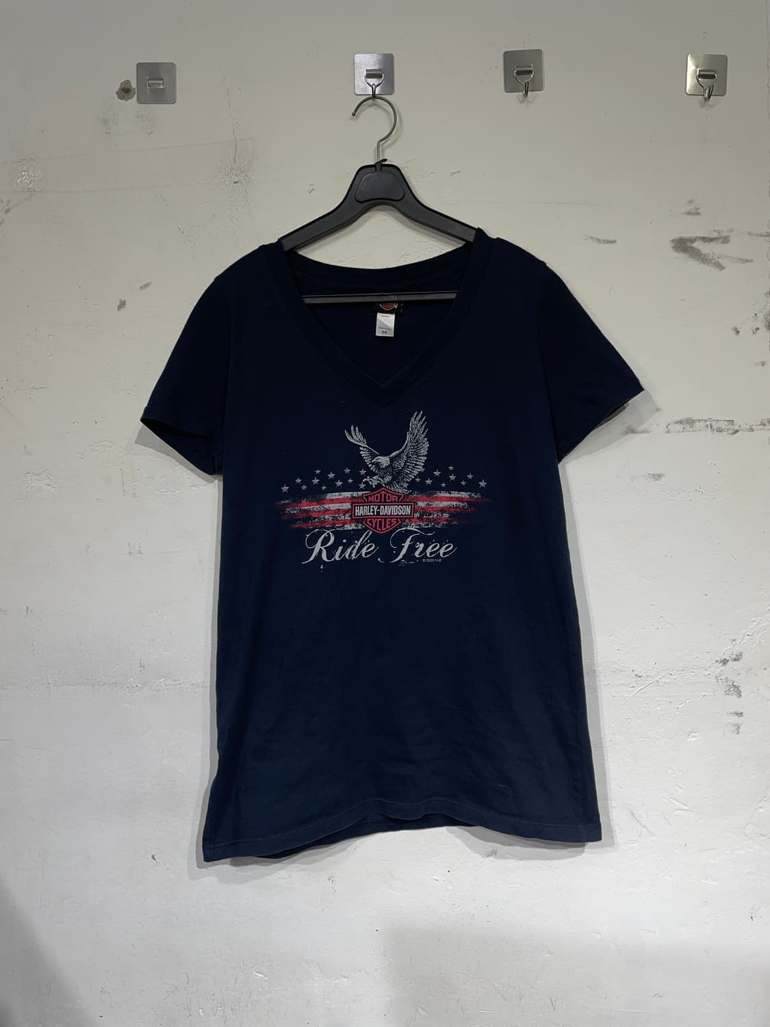 할리데이비슨 y2k 빅로고 성조기 독수리 프린팅 반팔 티셔츠 M 상품이미지6