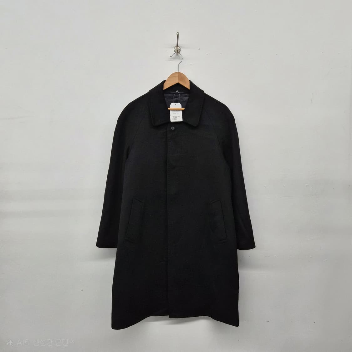 로치 인디비주얼 캐시미어 100% 블랙 롱코트 남성 L 상품이미지1