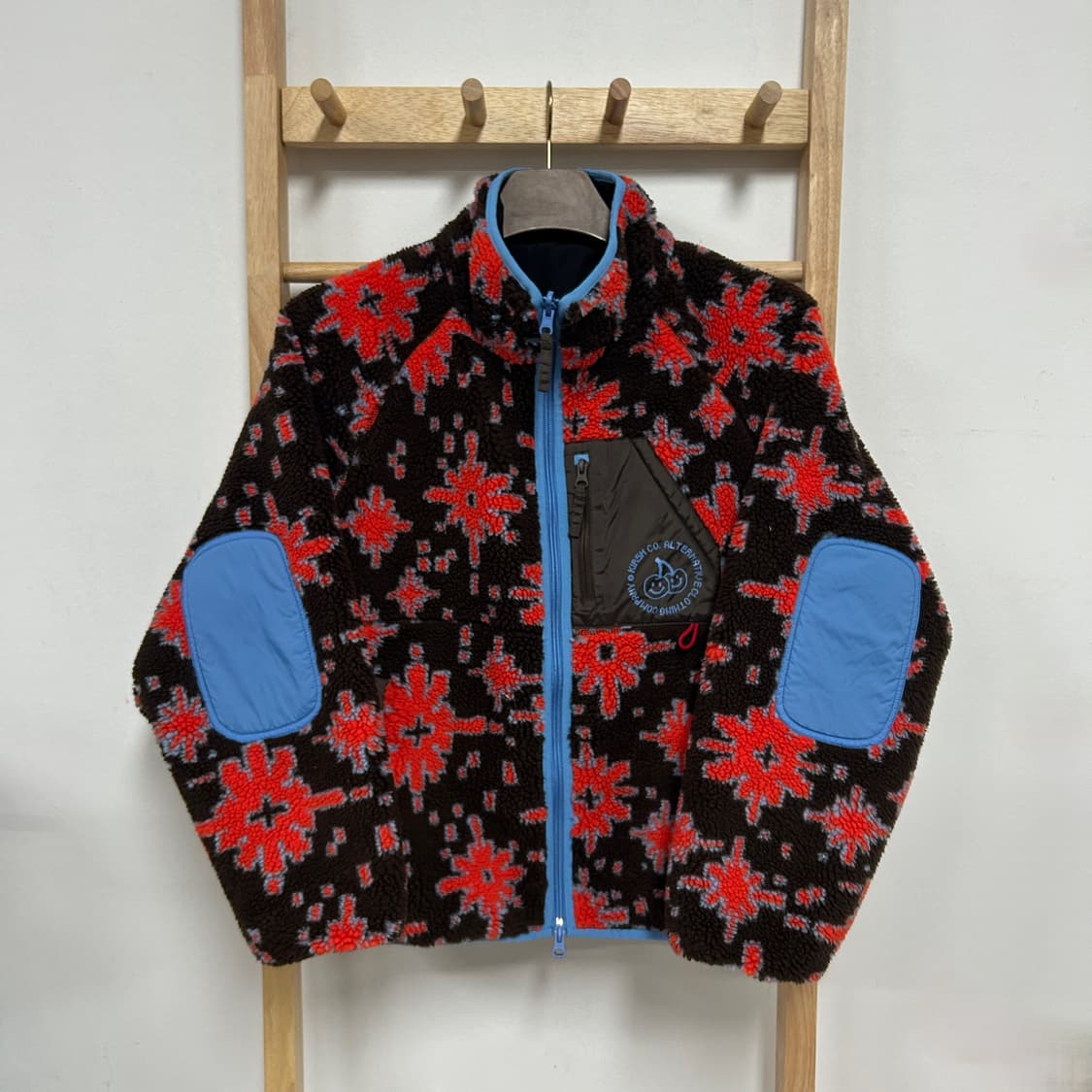 키르시 두들 체리 패턴 플리스 리버시블 자켓 상품이미지3