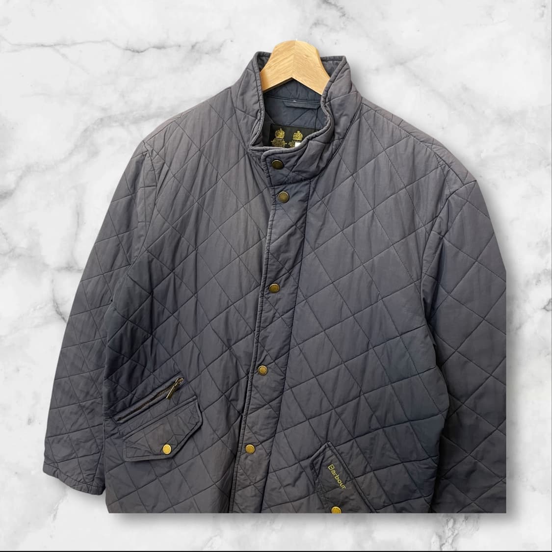 바버 네이비 퀄팅 자켓 L 상품이미지3