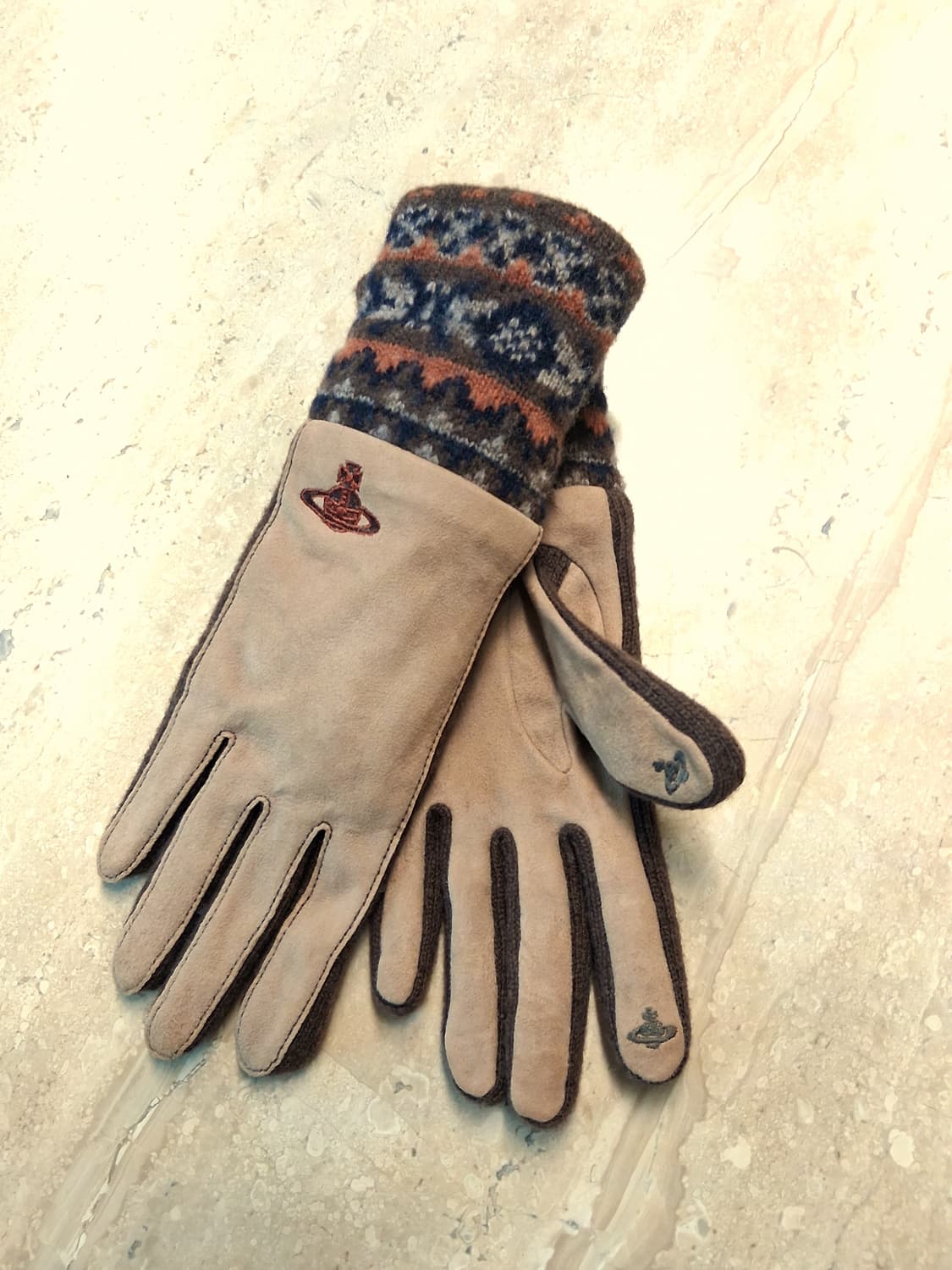 비비안웨스트우드 FAIRISLE 스웨이드 남성 장갑 (새상품) 상품이미지5