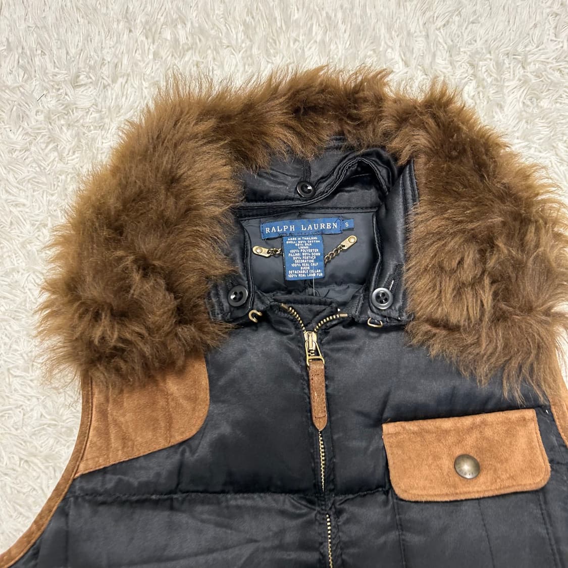 Polo Fur Collar Quilted Vest 상품이미지5