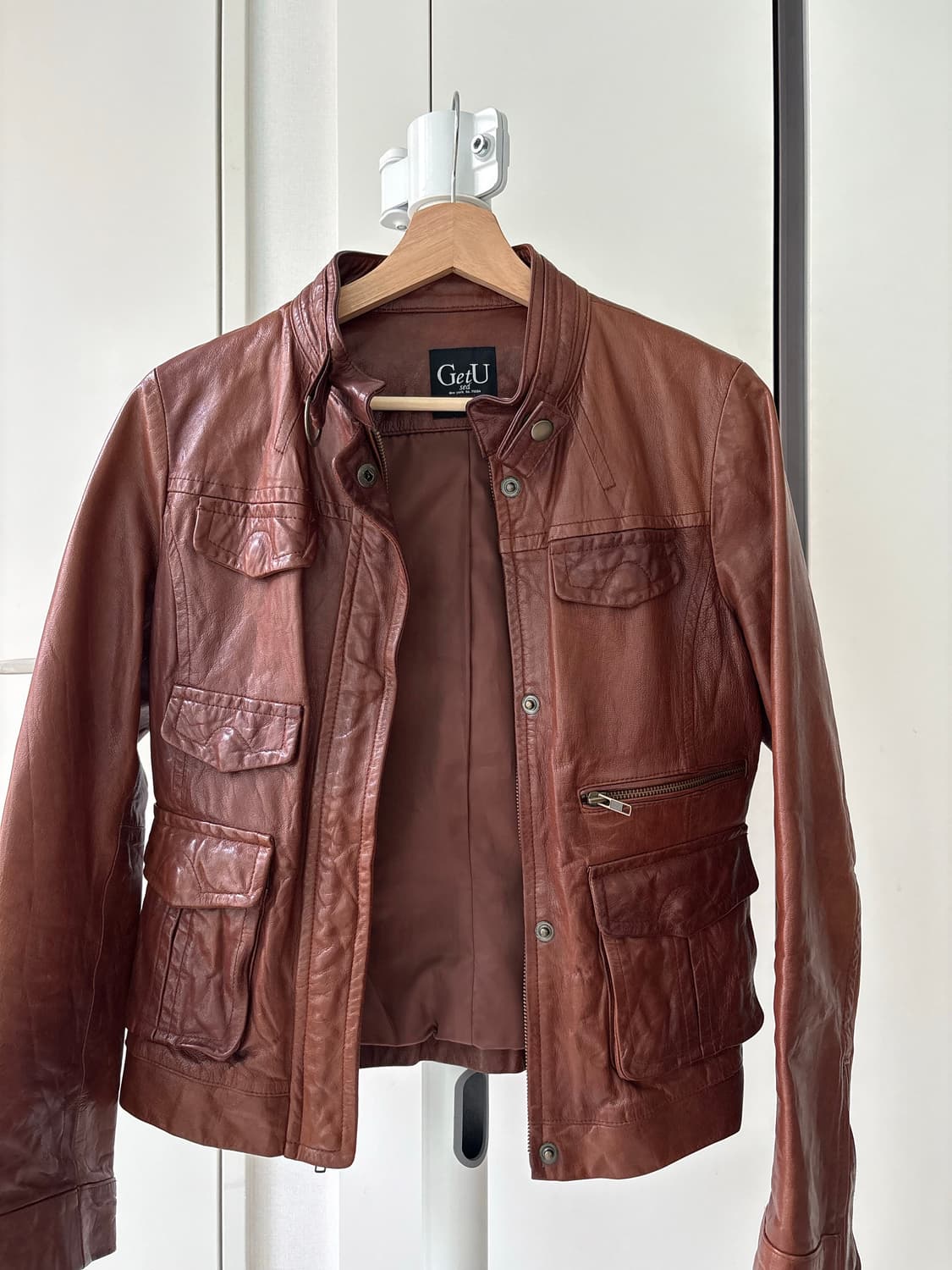 Aged Leather Rider Jacket 상품이미지2