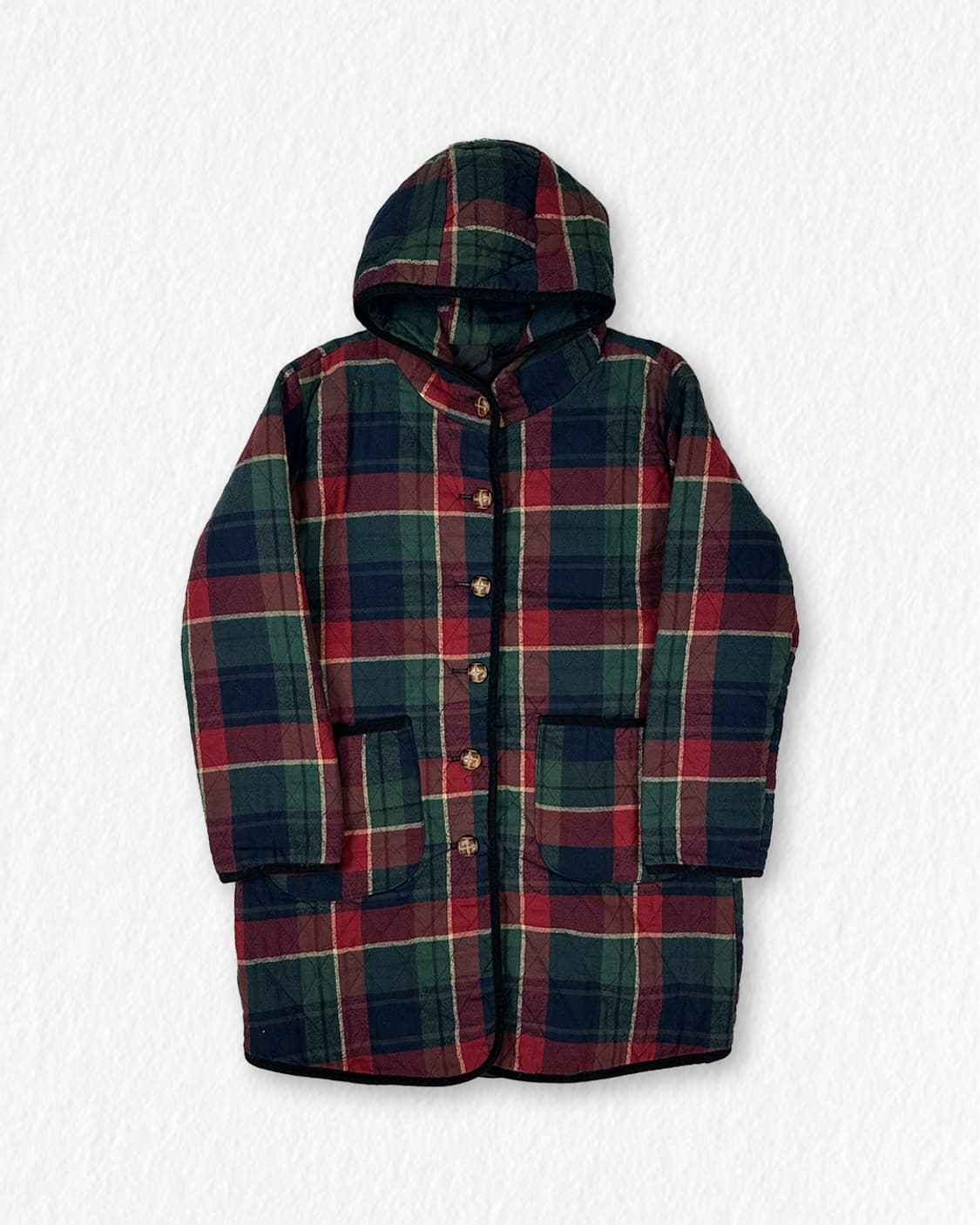 빈티지 체크 코튼 후드 점퍼 상품이미지1
