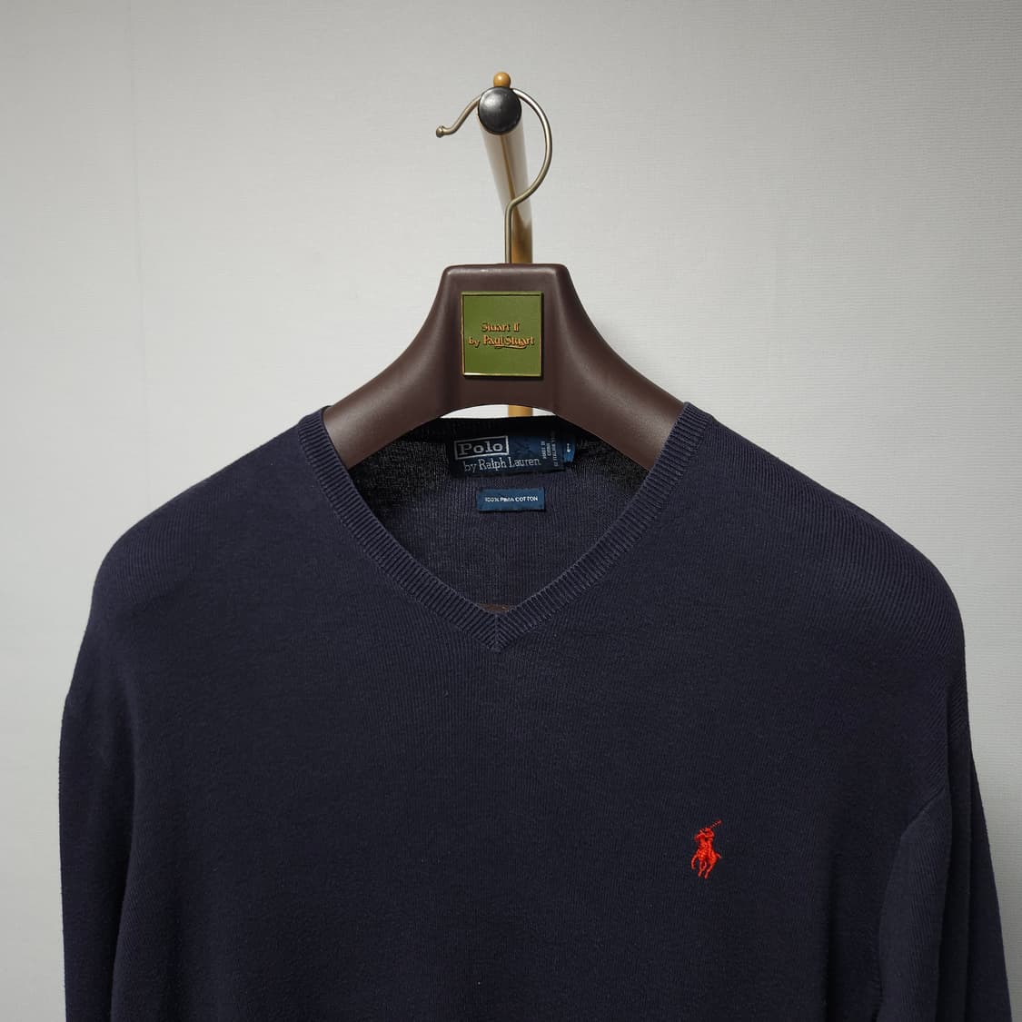 L ) 폴로 랄프로렌 피마코튼 네이비 브이넥 니트 상품이미지1