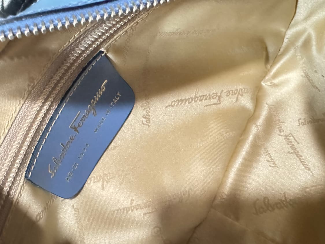 뎌스트백)페레가모 빈티지 블루 간지니 패턴 토트백 상품이미지5