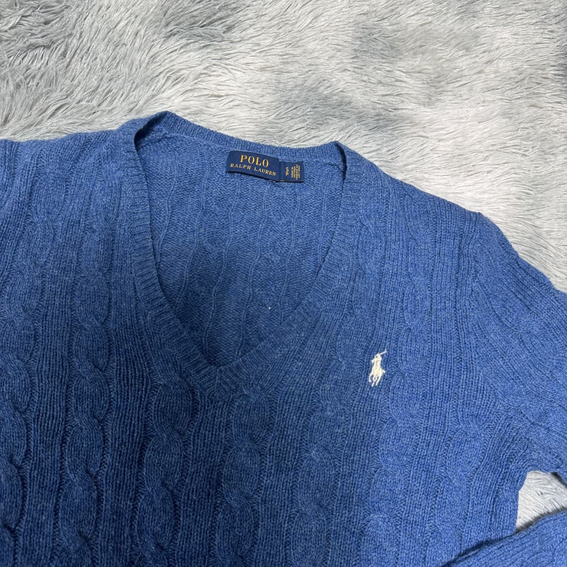 폴로랄프로렌 브이넥 케이블 울캐시미어니트 S사이즈 상품이미지2