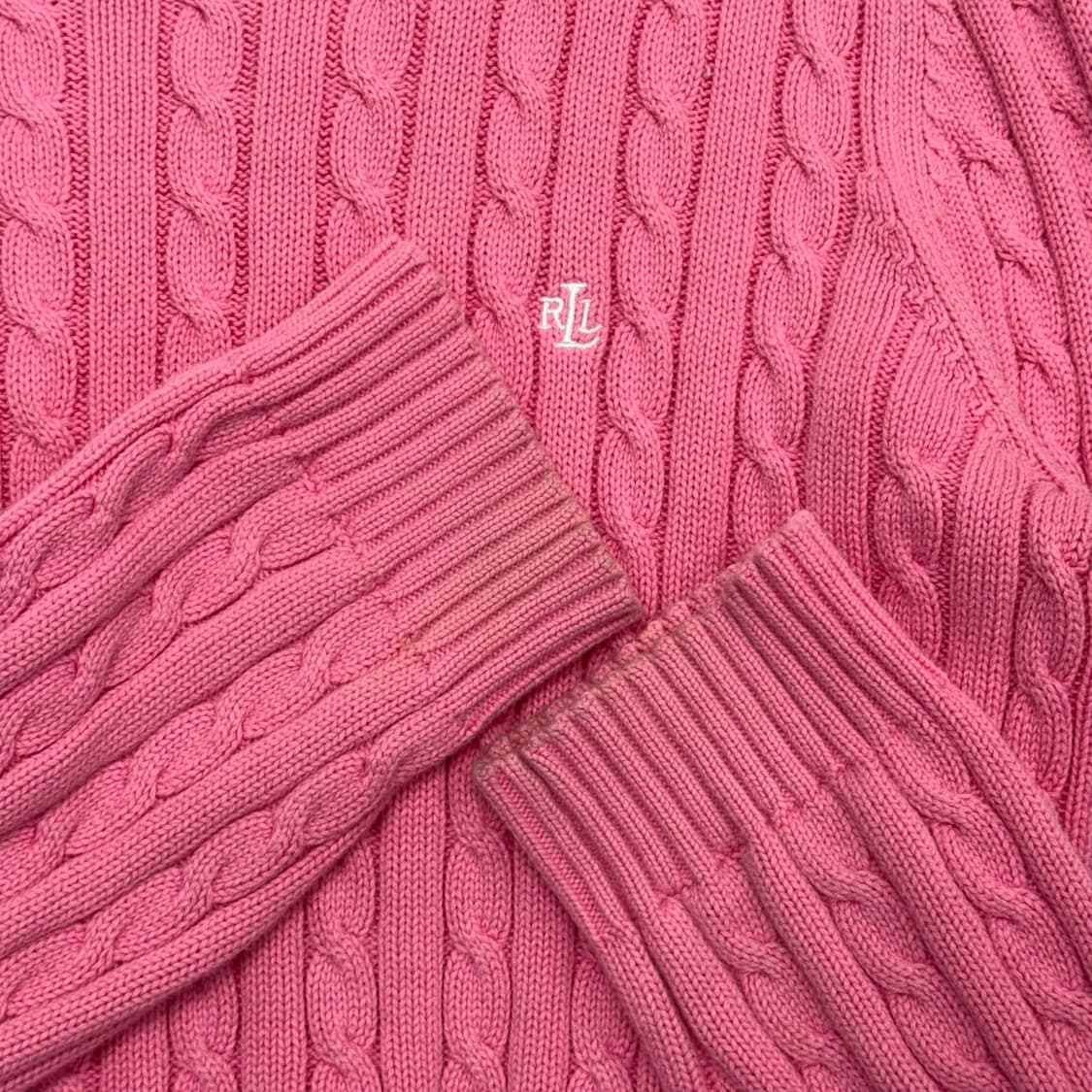 M POLO 폴로 로렌 핑크 케이블 니트 상품이미지3