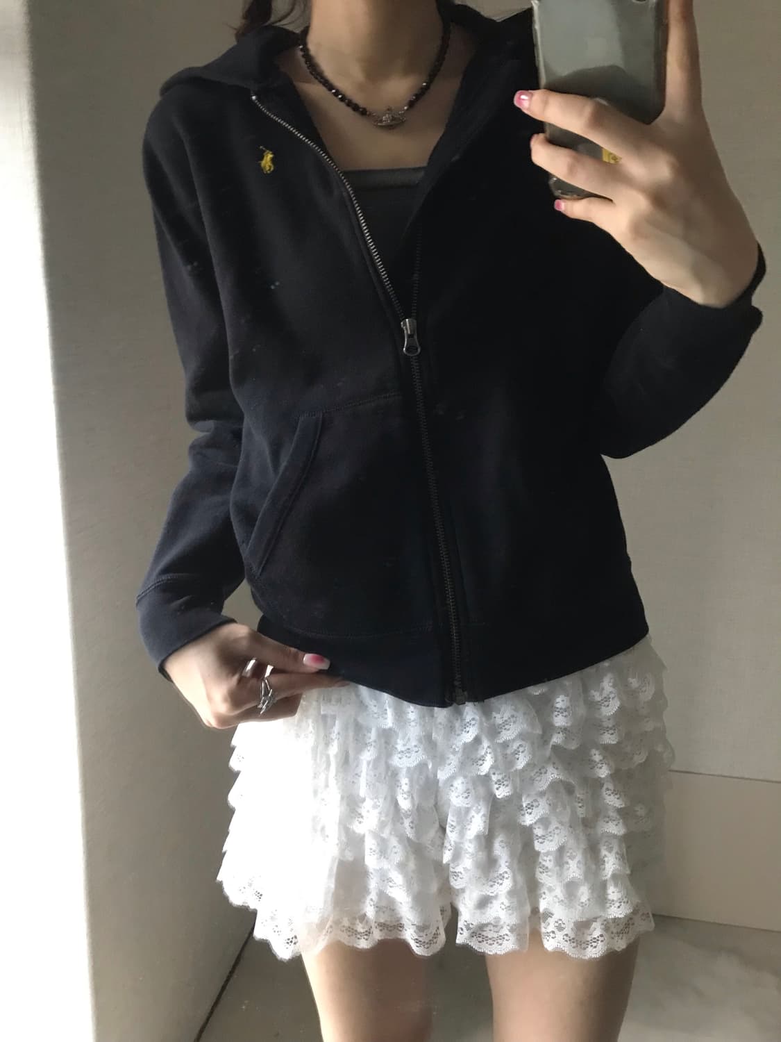 폴로 블랙 후드집업 상품이미지2