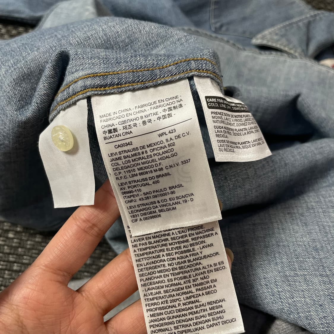 리바이스 연청 투포켓 데님 셔츠 S 상품이미지7