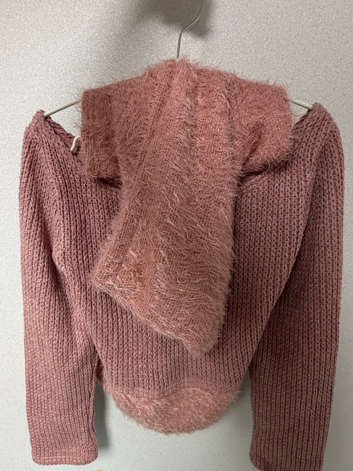 debby upper 핑크 니트 후드 상품이미지2