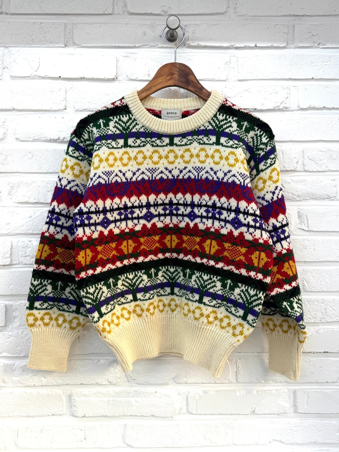 감스 아이보리 노르딕 패턴 모니트 상품이미지1